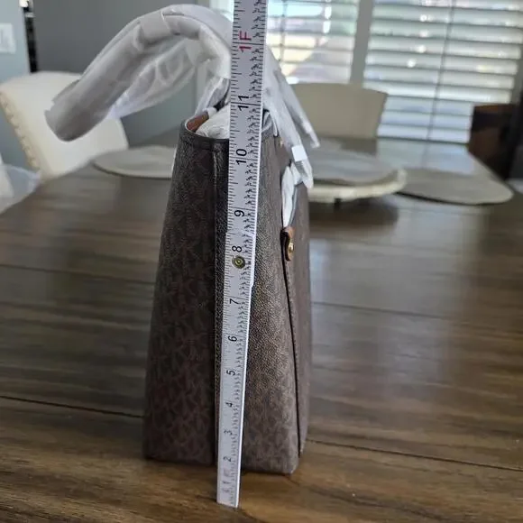 Michael Kors Jet Set Travel Medium Double Pocket Sould Tote/Bag Brown New - Picture 6 of 10